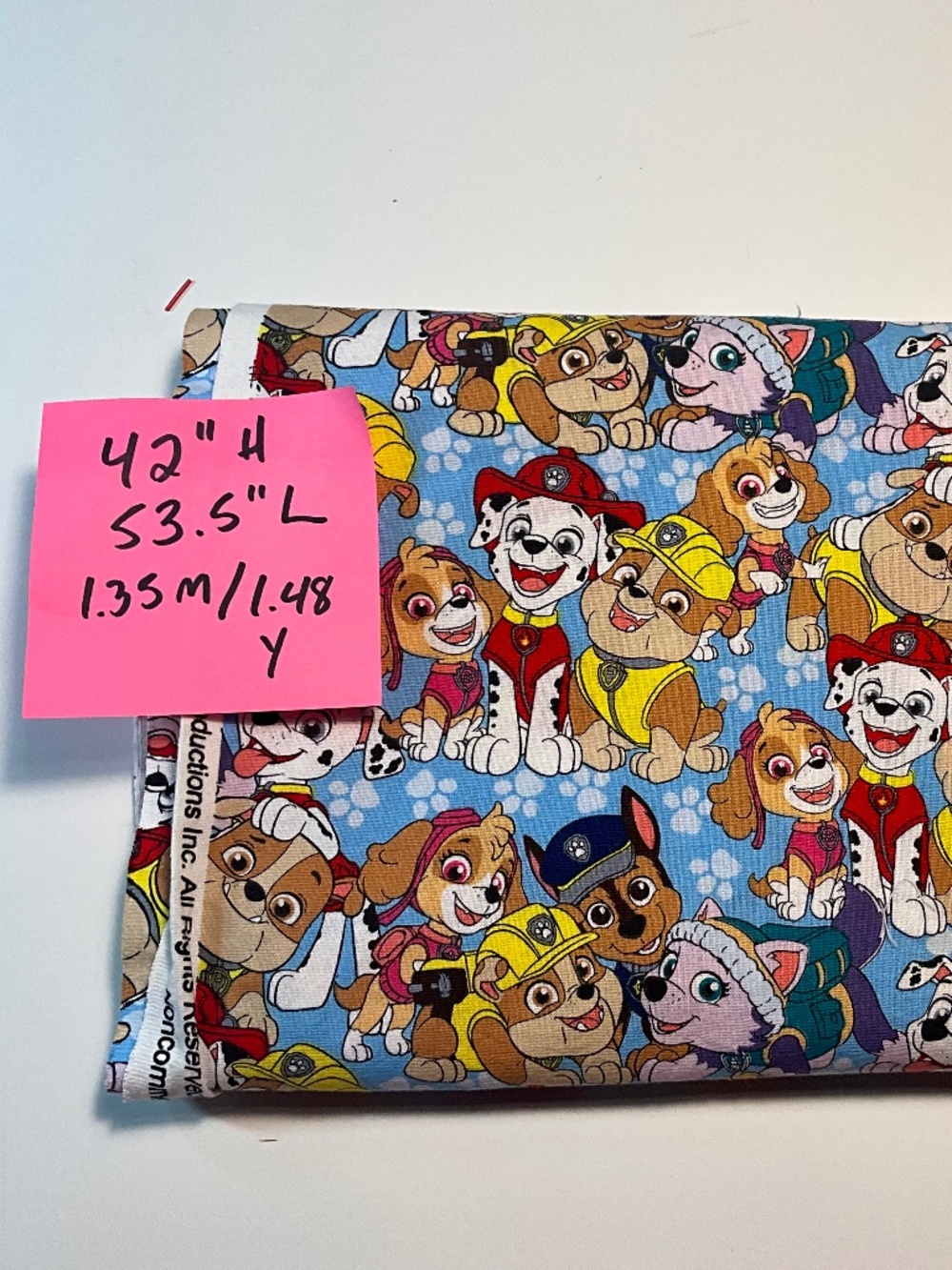Paw Patrol cotton Fabric 1.48 Yard